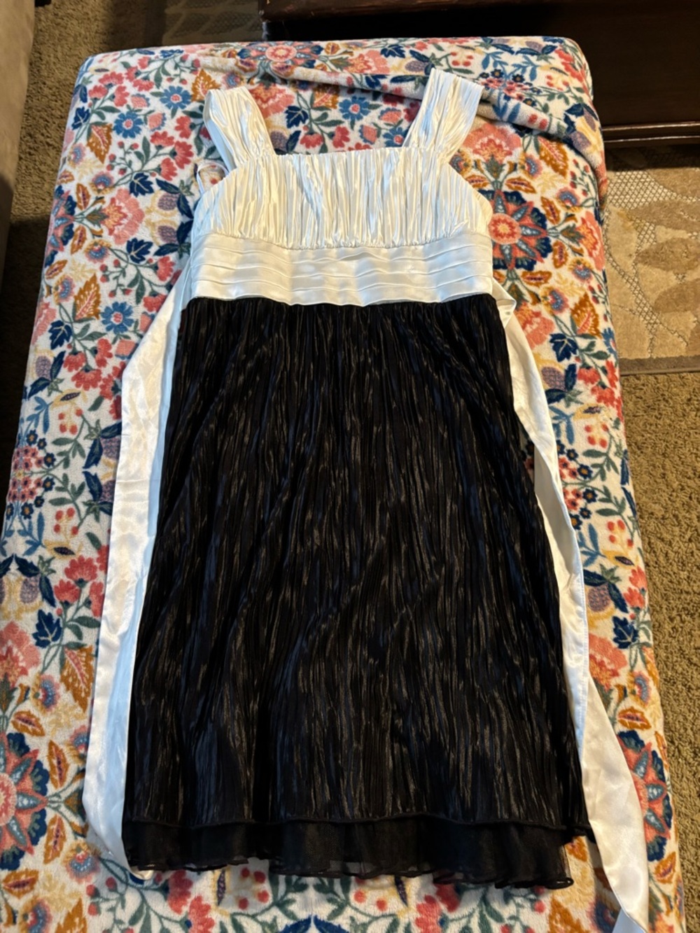 My Michelle Black and White Girls Women’s Formal Dress drop waist